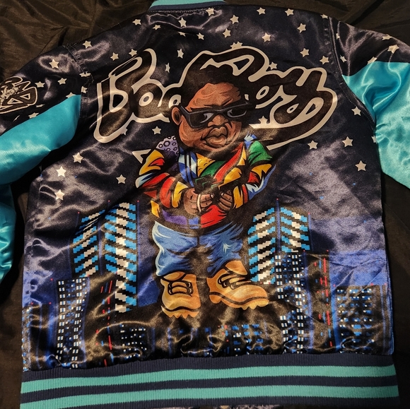 Biggie Smalls Bad Boy Records Headgear Classics Men's 90s Satin PUFFY Jacket - Picture 7 of 10